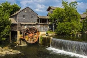 The Old Mill on the Pigeon River in downtown Pigeon Forge TN