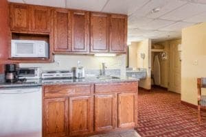 Kitchenette in hotel room at Park Grove Inn Pigeon Forge