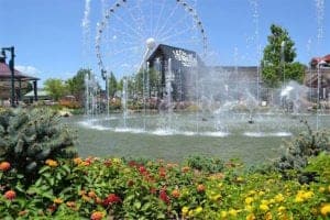 fountains and flowers at the Island