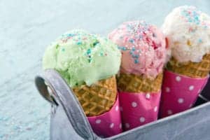 colorful ice cream cones
